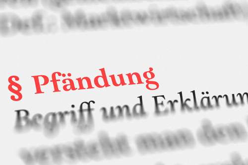 Foto: Textausschnitt Pfändung