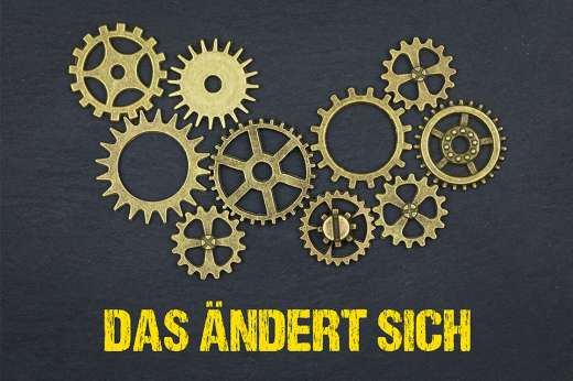 Foto: Zahnräder mit Schriftzug Das ändert sich